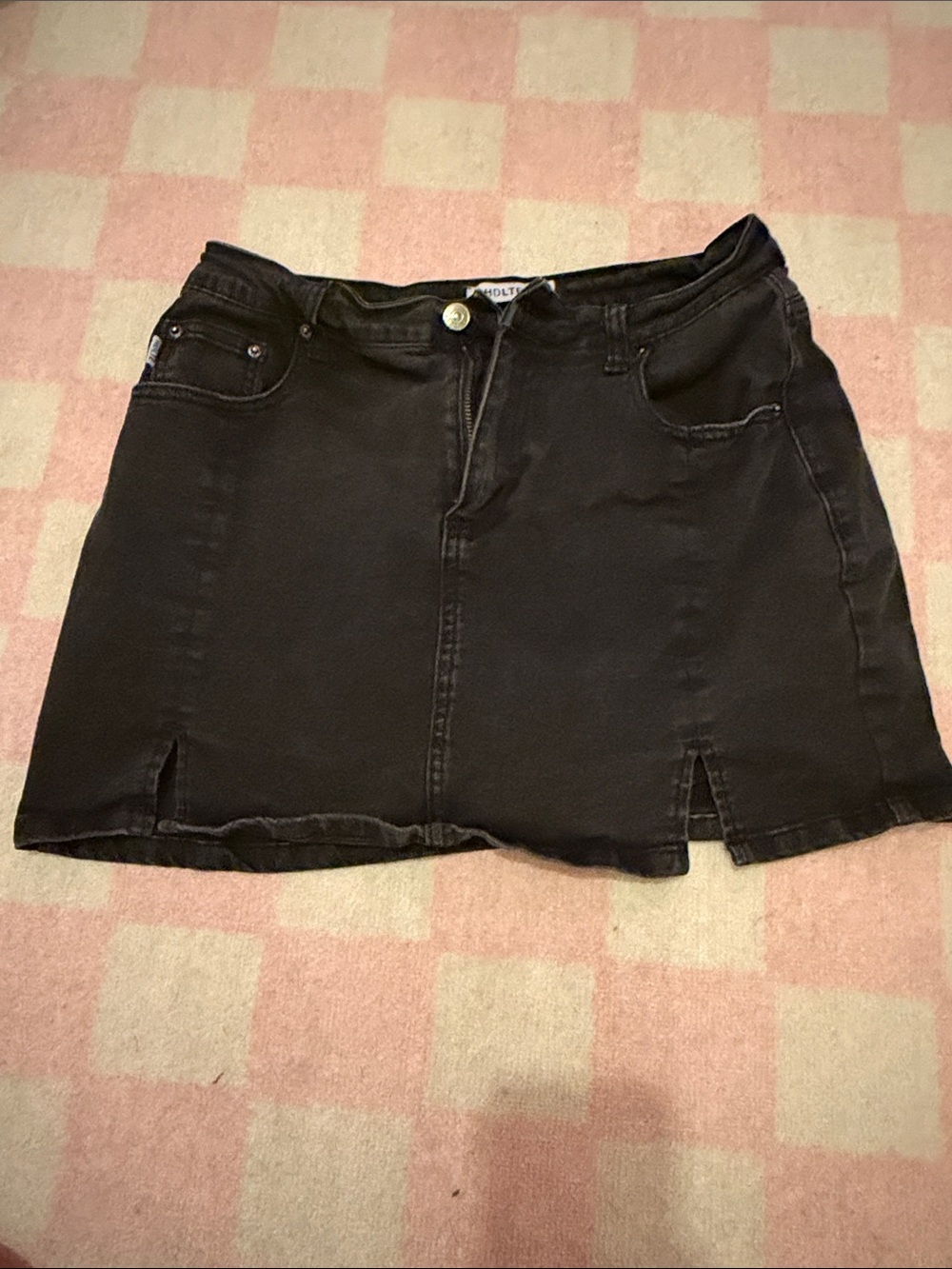 Black Denim Mini Skort